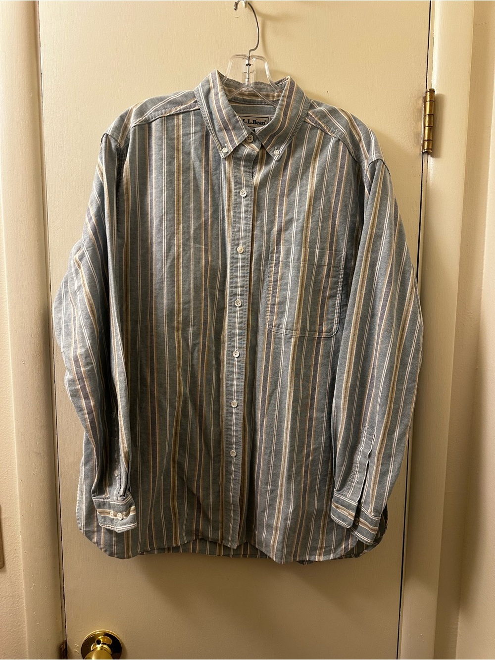 Vintage L.L. Bean Women’s Blue Multi-Stripe Button-Down Shirt